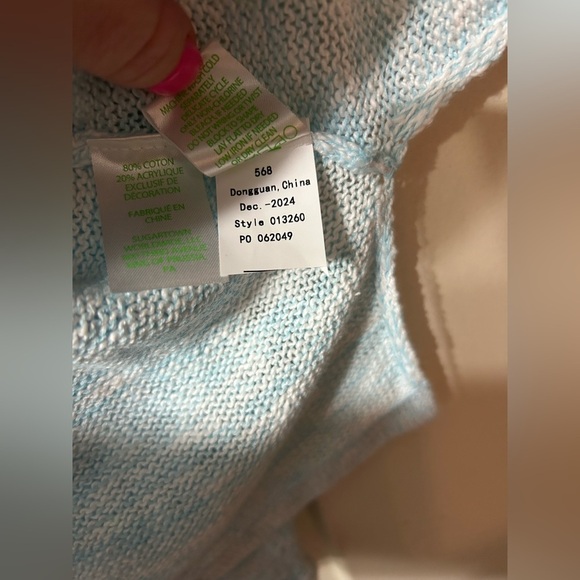 Lilly Pulitzer Danette Sweater Celestial Blue Marble Sailabration Embroidery NWT - Picture 6 of 7